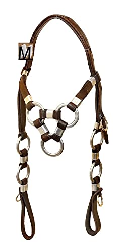 Kit Cabeçada 3 Argolas + Rédea 4 Argolas + Freio Para Cavalo