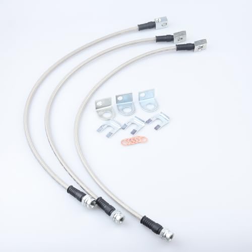 AC PERFORMANCE Stainless Steel Brake Lines for 1987-2006 Jeep Wrangler TJ/YJ/XJ - 89715, Front/Rear