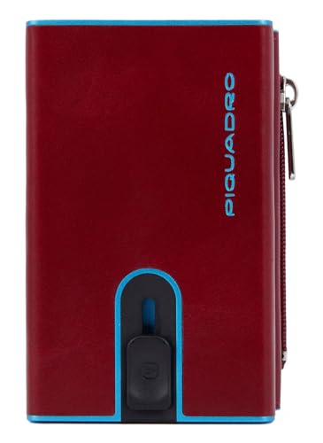 Image of Piquadro - Blue Square Metal Automatic Wallet - Men - Red