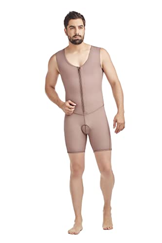 Delié By Fajas Dprada Colombian Faja For Men Fajas Colombianas Men Compression Garment Full Shapewear With Frontal Zipper (Cocoa, X-Large) #TOP22