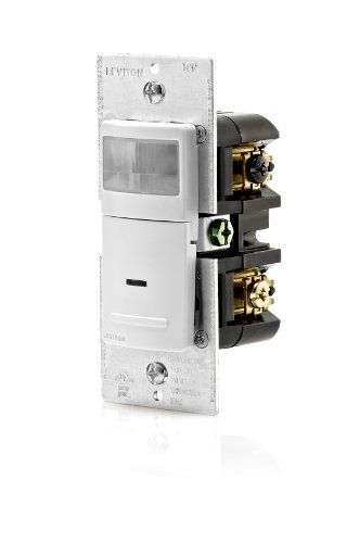 Leviton IPS06-1LW Decora Motion Sensor In-Wall Switch, Auto-On, 5A, Single Pole or 3-Way