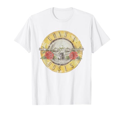 Oficial Guns N' Roses Logo Vintage Blanca Camiseta