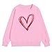 QWKLEAJ Toddler Boys Girls Valentine'S Sweatshirt Girls Long Sleeve Sweatshirts Crewneck Love Heart Print Tops Pullover Fashion Teen Shirts Winter Spring 4T Girl Clothes Pink 5-6 Years
