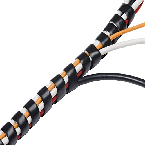 Spiral Cable Wrap - 25 Ft 3/8\" Spiral Wire Wrap Cord Covers Bundle Sleeve Hose for Computer Electrical Wire Organizer (3/8 Inch-25Ft)
