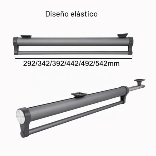 Miniatura 6 de Barra Extensible Para Armario, Aleación De Aluminio, Resistente, Ajustable, Barra Telescópica Para Colgar Ropa, Ahorra Espacio De Almacenamiento Gris, 492 Mm