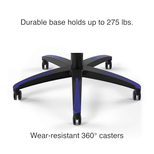 Image of STAPLES Emerge Vartan Gaming Chair, Ergonomic, Adjustable Height, Swivel, Blue