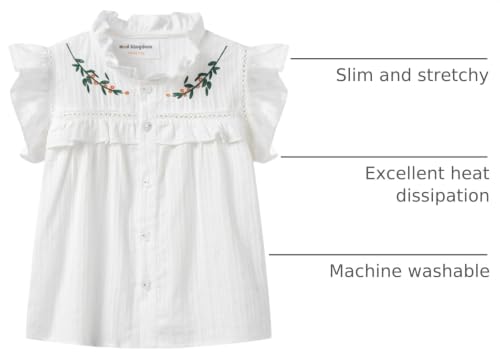 Image of Mud Kingdom Little Girls Peter Pan Collar Blouse Cotton Short Sleeve Button Up