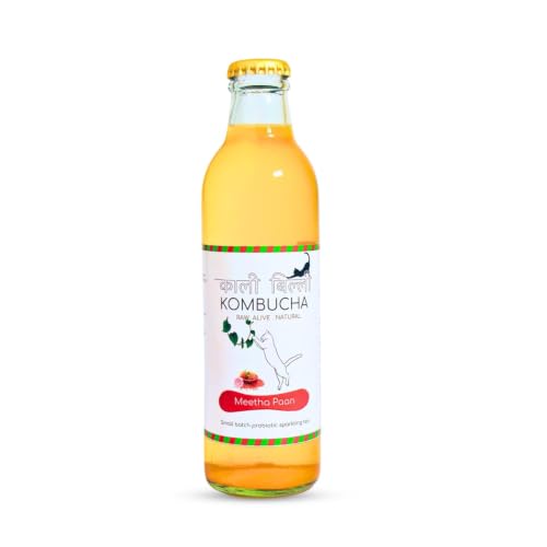 Image of KAALI BILLI Kombucha Meetha Paan, Pack of 1 | Fermented Tea, All Natural, Gut Healthy Drink | 1 x 250ml | Vegan, Preservative free, Low calorie, Low sugar