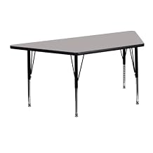 EMMA + OLIVER 22.5x45 Trapezoid Grey HP Laminate Preschool Activity Table