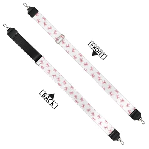 Image of Talayituse Pink Bow Print Shoulder Strap Wide Purse Bag Strap Adjustable Replacement Belt Luggage Crossbody Shoulder Bag Strap for Women Girls