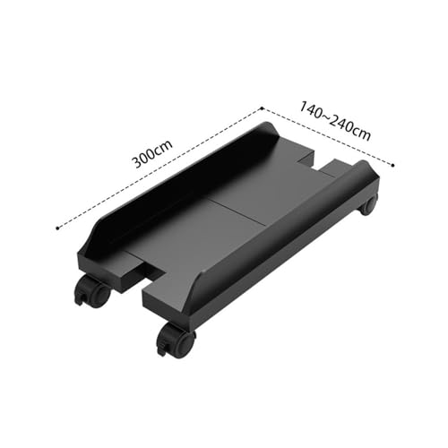 Soporte para Torre de PC de Escritorio con Ruedas Ajustables con Freno, Negro/Blanco miniatura 2