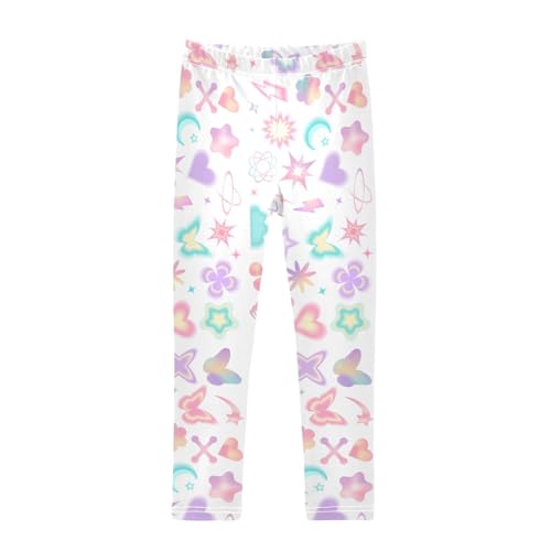 Gradient Butterfly Girls Leggings,Workout Leggings for Girls Toddler Athletic Leggings Size for 3-10T