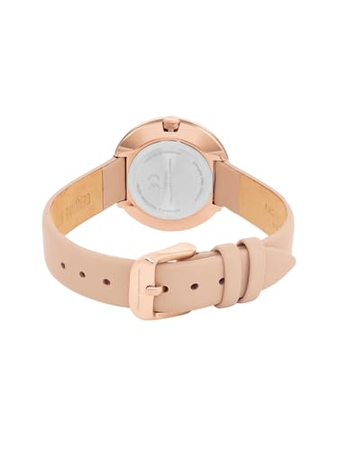 Image of French Connection Sunray Rosegold Round Dial with Pink Leather Strap Watch for Womens - FCO1RGL