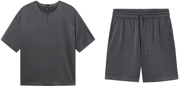 Lunya Washable Silk Mens Short Pajamas Set - Soft Mens Sleepwear - Multiple Color Options - Size S-XXL