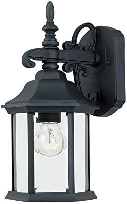 Designers Fountain 2961-BK Devonshire Outdoor Wall Lantern, Black Cast Aluminum