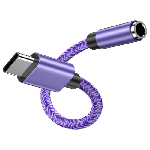 USB C to 3.5mm Jack, Type C to 3.5mm Headphone Auxiliary Audio Headphone Adapter, Aux to USB C Earphone Adapter for iPhone 15/16 Pro Max, Samsung Galaxy S24 S23 S22 S21 A55 A54 A53 A35 A15 Note 20/10