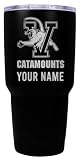 R and R Imports Vermont Catamounts Officially Licensed 24 oz Customizable Engraved Insulated Stainless Steel Tumbler (Black)