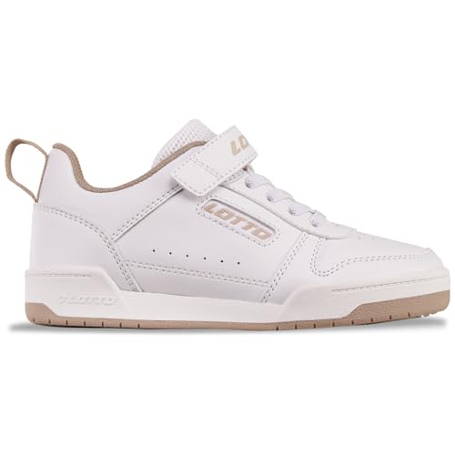 Lotto Unisex Kinder Sneaker, White Beige, 25 EU Lotto Unisex Kinder Sneaker, White Beige, 25 EU
