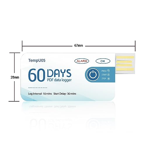 Image of Tzone Disposable Temperature Data Logger USB with PDF Report Temp Recorder | 1 Pack,Single Use Thermometer Recording,10000 Points,60 Days,IP67 Waterproof,for Cold Chain Transport Freezer Medical Storage