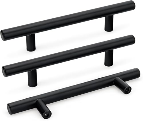 Goldenwarm 30 Pack 3-3/4" Black Cabinet Handles Matte Black Cabinet Pulls