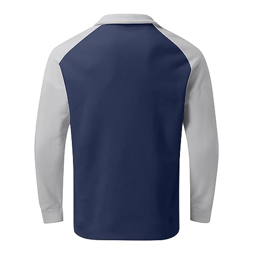 Men's Half Zip Pullover Sweatshirts For Outdoor Vintage V-Neck Button Long Sleeve Fashion Sports T Shirt, S-4XL3