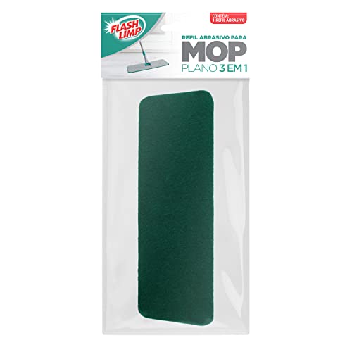 Refil Abasivo Limpeza pesada para Ref MOP0617, Mop Plano 3 EM 1, RMOP0631, Flash Limp, Verde