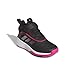 adidas Own The Game 3.0 Mid Top Elastic Lace & Strap Basketball Sneaker, Black/Iron Metallic/Shock Pink, 12.5 US Unisex Little Kid
