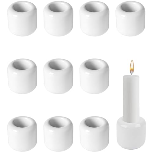 LINYIJOY Keramik Kerzenhalter Set, 10 Stück Kerzenhalter Stabkerze...