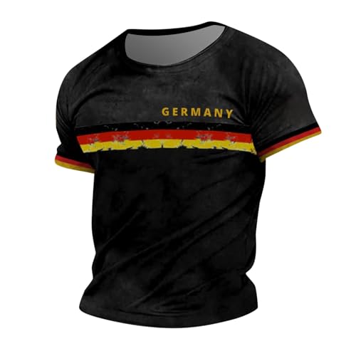 Camiseta de fútbol para hombre, camiseta de verano para hombre, camiseta de manga corta, cuello redondo, para el tiempo libre, campeonato de la Copa de Europa, O Gold, S