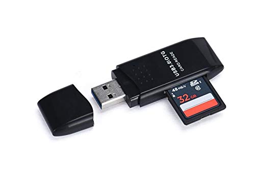 KKmoon Leitor de cartão USB 3.0 SDXC TF 2 em 1 para Tablets PC Laptop Computador Preto