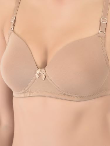 Image of Softline Women's Cotton-Rich Wire-Free Padded Bra | Full Coverage, Seamless & Breathable for Everyday Comfort | Soft Fabric with Supportive Fit for All-Day Wear