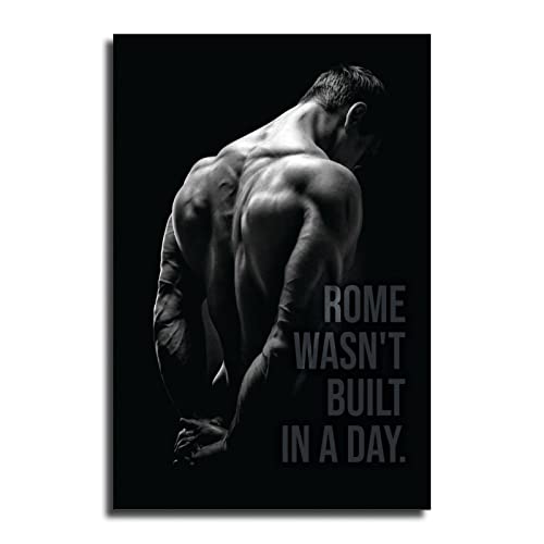 Motivations-Manifest 'Rome Wasnt Built In A Day', Fitness-Kunst, Poster und Wandkunst, Bild, Druck, modernes Familienschlafzimmer-Dekor-Poster, 40 x 60 cm