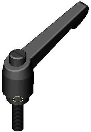 Kipp KHD-148 Threaded-Stud Zinc Adjustable Handle 95mm Long, M12 x 1.75 x 35 thd.