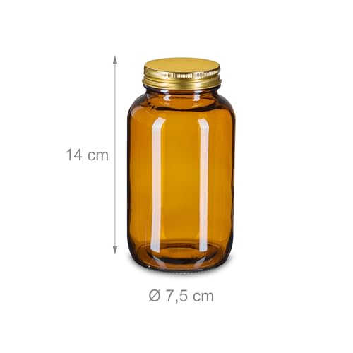 Bocal en verre de qualité supérieure avec couvercle et étiquette or