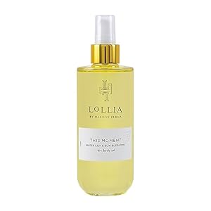 LOLLIA This Moment Dry Body Oil, 6.8 Fl. Oz. – Water Lily & Sun Blossoms – Women’s Body Oil, Scented Body Oil, Moisturizing Body Oil, Dry Body Oil for Women, For All Skin Types