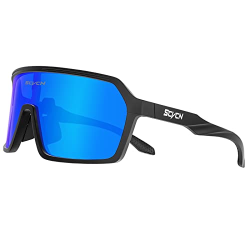 SCVCN Polarized Cycling Glasses Sport Sunglasses MTB BMX Men Women Ride Bike Bicycle Running Golf Hiking Volleyball Tennis Driving Fishing Softball Mountain Riding 02