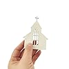 30 Pack 4 Inch Wood Church Cutouts Unfinished Wooden Church Hanging Ornaments DIY Church Craft Gift Tags for Home Party Decoration Craft Project #2