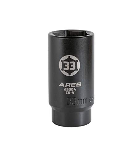 ARES 25004-1/2-Inch Drive 6 Point Axle Nut Socket (33MM) - Extra Deep Impact Socket for Easy Removal of Axle Shaft Nuts