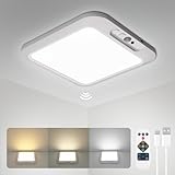 wowatt(ウォワット) 充電式電池式シーリングライト モーションセンサーライト 屋内ワイヤレスシャワーランプ リモコン付き 3000K 4500K 6500K 調光機能付き クローゼット シャワー 廊下 パティオ用