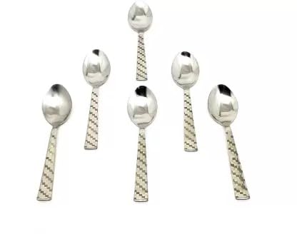Subhan Traders Stainless Steel Spoons Set Kitchen Set of 6 and 100% Food Grade Non Toxic High Durable Stylish Spoon for Kitchen