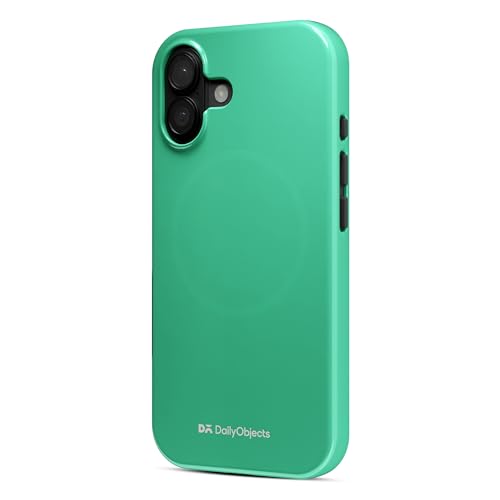 Image of DailyObjects Enamel Bumper MagSafe Case for iPhone 16 Plus Compatible with Mag-Safe Wireless Charging | Mint Hybrid Magnetic Back Cover