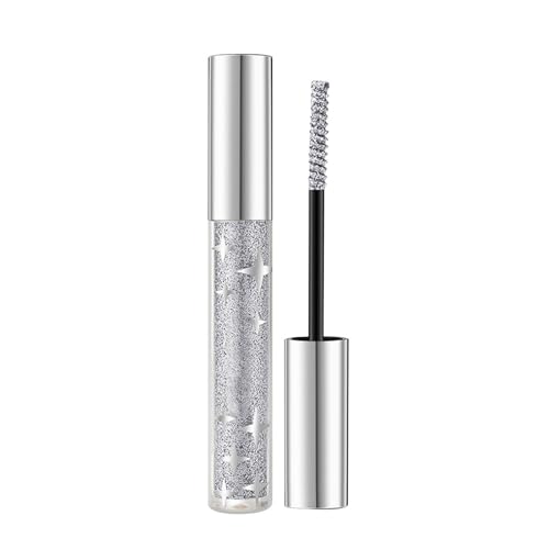 FGUUTYM Glitzer-Mascara für Wimpern, funkelnde, goldfarbene Wimperntusche, anhaltender -Mascara-Beweis, kein Verklumpen, buntes Augen-Make-up für Frauen, Hochzeit, Bühnenmusik Mascara De (A, One Size)