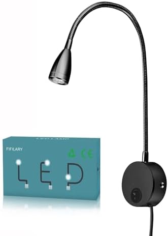 Lampada Da Lettura LED A Collo Di Cigno - Luce Bianca Calda, 3W, Regolabile, Per Comodino O Parete - Foto 12