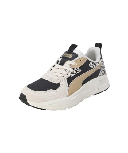 Image of PUMA Women's Trinity Lite Animal Trainers, Sand Dune Black Alpine Snow Beige White, 7.5 UK