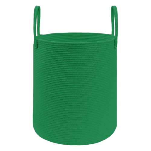 JMvicyroam 60L Cotton Rope Laundry Basket Hamper, Dark Green