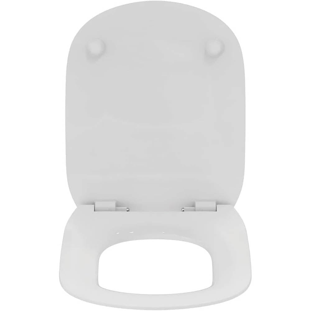 Ideal Standard Tesi deska sedesowa w kształcie litery D, trwała deska sedesowa z funkcją Quick Release do łatwego czyszczenia, wykonana z wytrzymałego duroplastu – biała (370 x 450 x 45 mm)