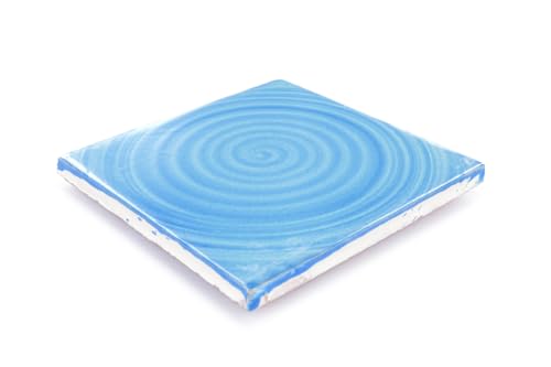 Box of 9-4¼ x 4¼ Swirling Turquoise - Talavera Mexican Ceramic Tiles