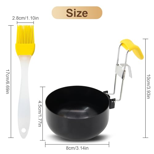 xyzmilz Eierkocher aus Edelstahl, Egg Cooker Zusammenklappbarer Egg Boiler mit Hängeohr, Eier Pochierer Eierkocher für das Frühstückskochen (2PCS) – Bild 6
