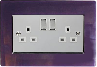 Focus Plastics DOUBLE LIGHT SWITCH SOCKET COLOURED ACRYLIC SURROUND FINGER PLATE - BUY 2 GET EXTRA 1 FREE (10 COLOURS)  (Grey)
