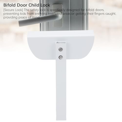Tbest Bifold Door Lock Doble para Puertas y Protección para Mascotas con Manija Lateral para Cerradura de Puerta Bifold para Clósets miniatura 2